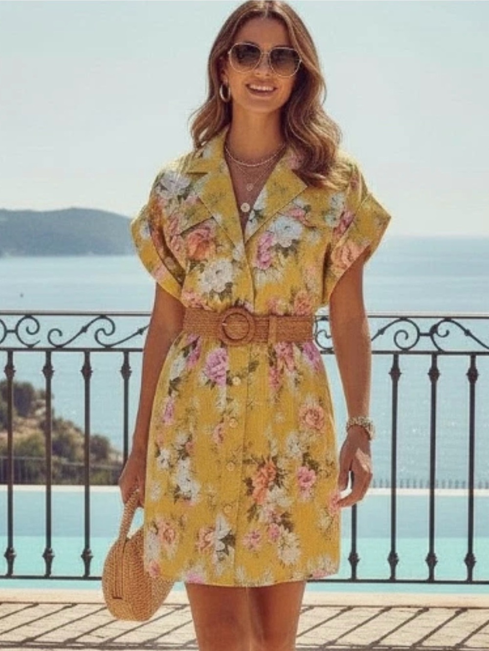 Zimmermann Pattie Dress Size 2 / AU 12 / US 8 Mini Cuffed Linen Belted Floral